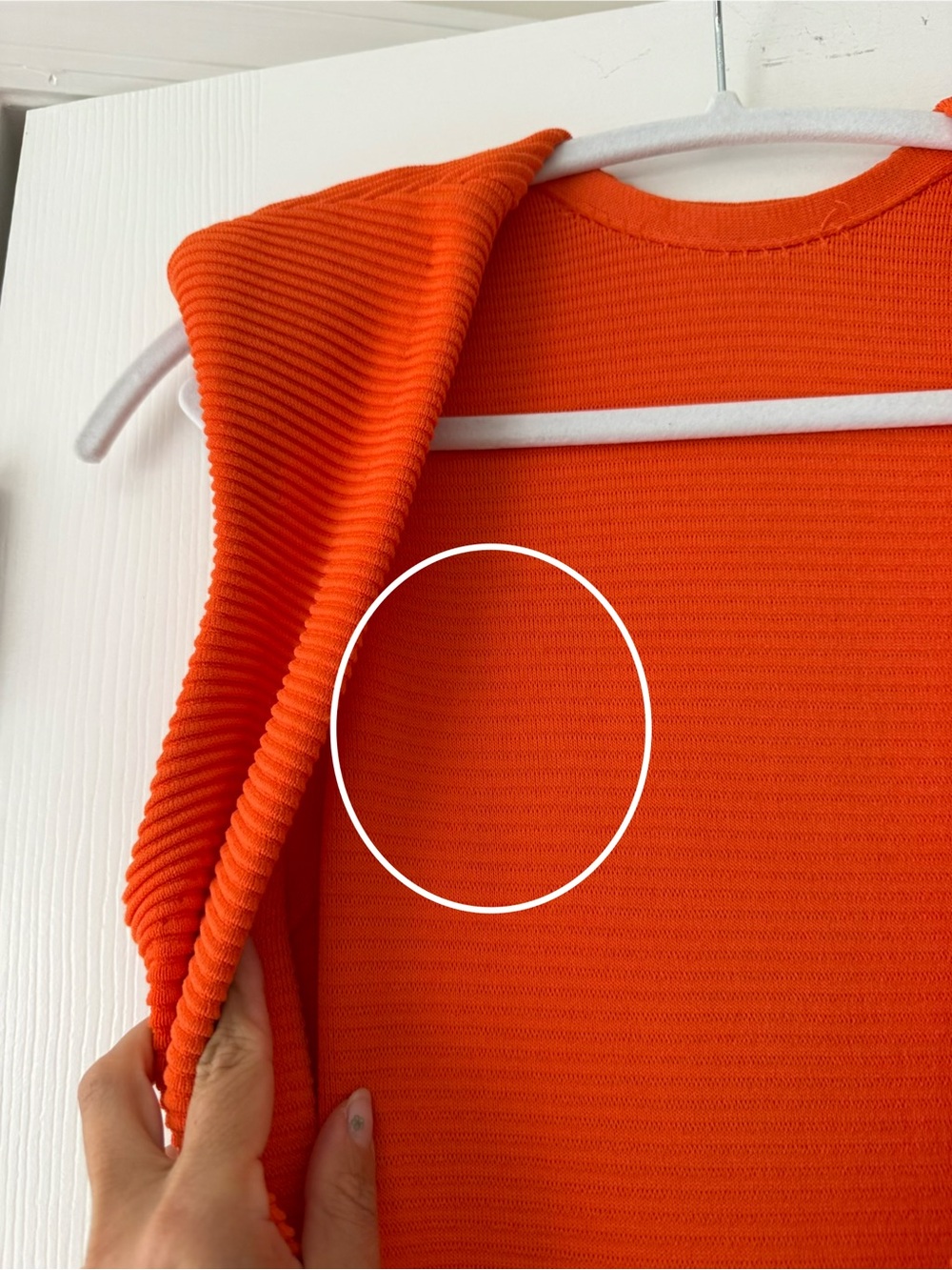 Aje Rushes Raffia Trimmed Ribbed Stretch Knit Dress Orange - Picture 7 of 16